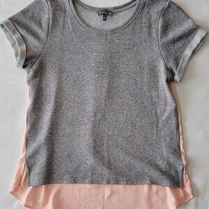 MARKET & SPRUCE Xander Short Sleeve Woven Back Sweatshirt (Size Large)